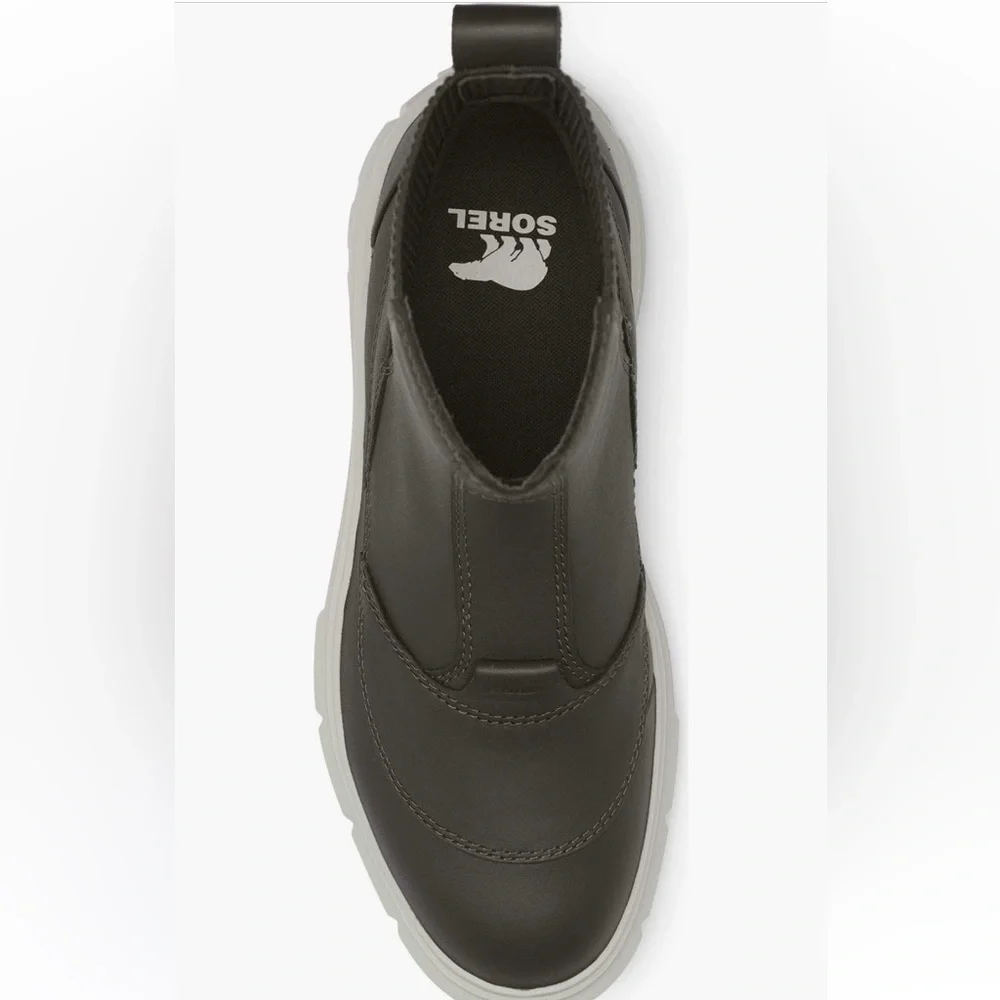 NEW Sorel Caribou Waterproof Leather WOMEN'S Platform CHELSEA BOOT In Jet/Pixel - Picture 12 of 15